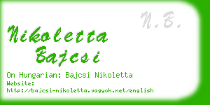 nikoletta bajcsi business card